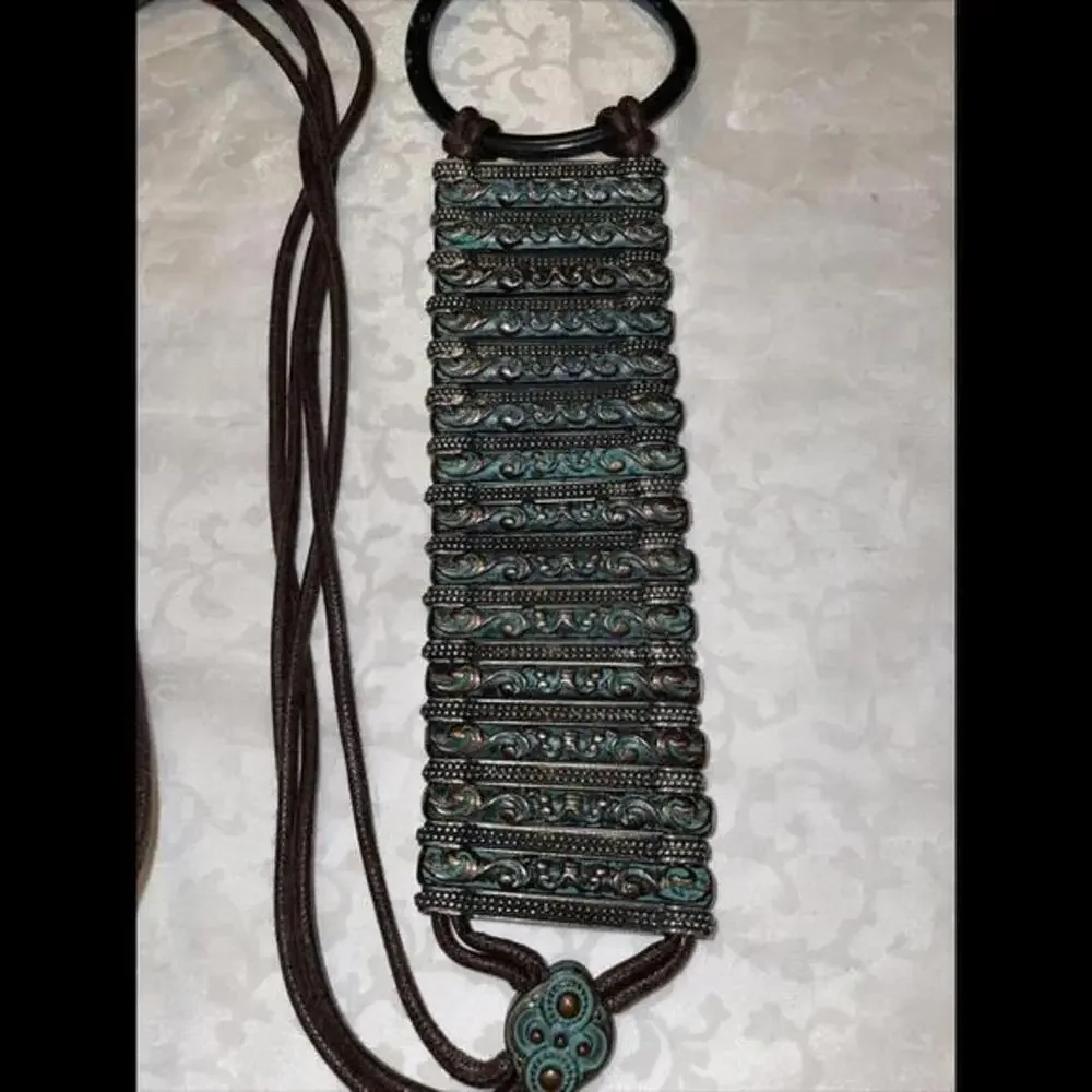 Womens Green Copper Like Belt‎ String Closure Tie Around